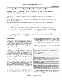 Neurological Sequelae of Sepsis: I) Septic Encephalopathy