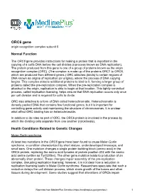 ORC6 Gene Origin Recognition Complex Subunit 6