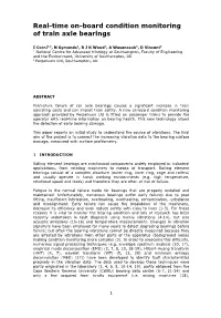 Real-Time On-Board Condition Monitoring of Train Axle Bearings