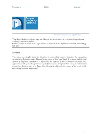 Rent Seeking with Asymmetric Players: an Application to Litigation