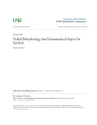 Verbal Morphology and Grammatical Aspect in Sarikoli Timothy Palmer