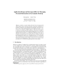 Application Design and Interoperability for Managing Personal Information in the Semantic Desktop?