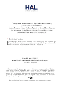 Design and Realization of Light Absorbers Using Plasmonic