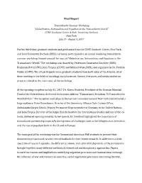 Final Report Transatlantic Summer Workshop