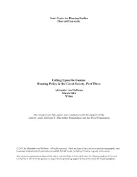 Housing Policy in the Great Society, Part Three