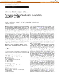 Postmortem Imaging of Blood and Its Characteristics Using MSCT and MRI