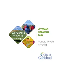 PUBLIC INPUT REPORT Veterans Memorial Park Public Input Report