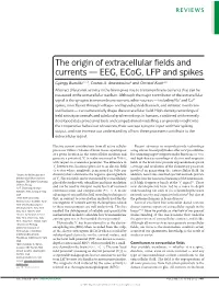The Origin of Extracellular Fields and Currents — EEG, Ecog, LFP and Spikes