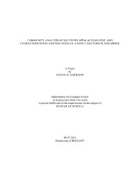 COMMUNITY ANALYSIS of SOUTHERN APPALACHIAN FENS, and CHARACTERIZATION and ISOLATION of a NOVEL BACTERIUM and ORDER a Thesis By