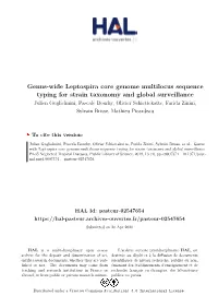 Genus-Wide Leptospira Core Genome Multilocus Sequence