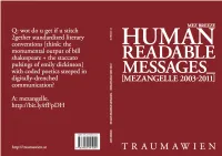 Human Readable Messages [Mezangelle 2003 - 2011]