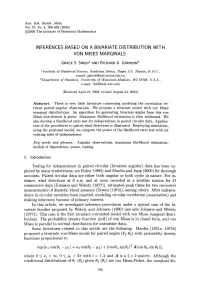 Inferences Based on a Bivariate Distribution with Von Mises Marginals