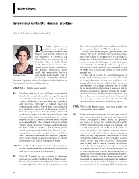 Interviews Interview with Dr. Rachel Spitzer