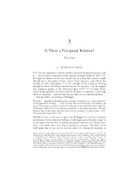 Is There a Perceptual Relation?