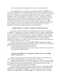 Notes on Design and Suggested Use of the Schedules
