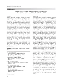 Original Article Dietary Pattern of Rachitic Children at Selected Geographical Area Yasmin N1, Ahmad SKA2, Sayed MHS3, Khan MH4, Karim MN5