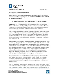 Trump Unpopular, but Still Heavily Favored in Utah
