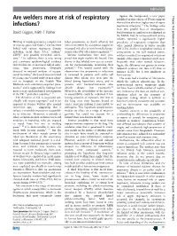 Are Welders More at Risk of Respiratory Infections?