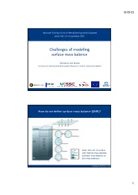 Challenges of Modelling Surface Mass Balance