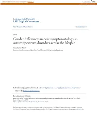 Gender Differences in Core Symptomatology in Autism Spectrum