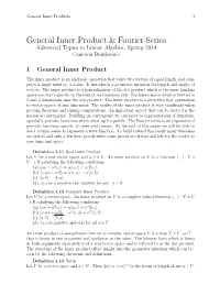 General Inner Product & Fourier Series