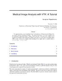 Medical Image Analysis with VTK: a Tutorial