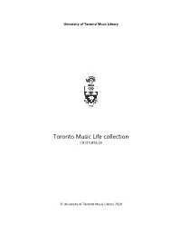 Toronto Music Life Collection : Finding