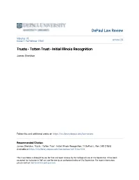 Totten Trust - Initial Illinois Recognition