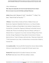 1 CCR-11-2535 Re-Revised Title: Integrated Analysis Reveals Critical