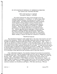 "Central Trait" Hypothesis Revisited1 Biii D. Bell and Gary G