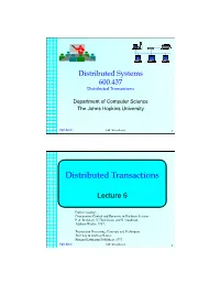 Distributed Transactions