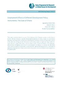 Employment Effects of Different Development Policy Instruments: the Case of Ghana Agyapomaa Gyeke-Dako Abena D