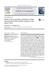 Model of the Attenuation Coefficient of Daily Photosynthetically Available
