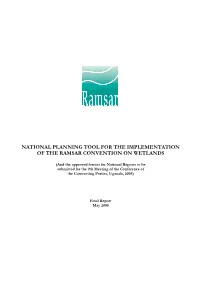 National Planning Tool for the Implementation of the Ramsar Convention on Wetlands