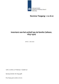Nummer Toegang: 1.10.16.01 Inventaris Van