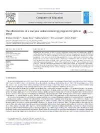 The Effectiveness of a One-Year Online Mentoring Program for Girls in STEM