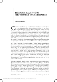 The Performativity of Performance Documentation