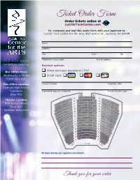 Ticket Order Form Order Tickets Online at Lucilletackcenter.Com