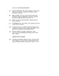 93 Genette Ashby-Beach. the "Song of Roland": a Generative Study of the Formulaic Language in the Single Combat