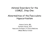 Adrenal Disorders for the USMLE, Step One