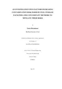 An Investigation Into Factors Increasing Contamination Risk Posed by Fuel Storage Facilities and Concomitant Methods to Mitigate These Risks