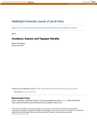 Avoidance, Evasion, and Taxpayer Morality
