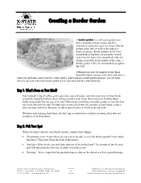 Creating a Border Garden