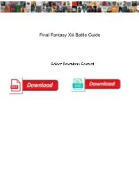 Final Fantasy Xiii Battle Guide
