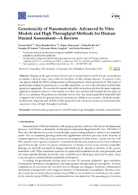 Genotoxicity of Nanomaterials: Advanced in Vitro Models and High Throughput Methods for Human Hazard Assessment—A Review