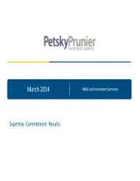 March 2014 M&A and Investment Summary
