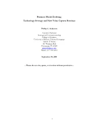 Business Model Evolving: Technology Strategy and New Value Capture Routines