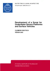 Development of a Sonar for Underwater Sensor Platforms and Surface Vehicles