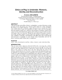 Ethics at Play in Undertale: Rhetoric, Identity and Deconstruction