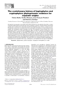 The Evolutionary History of Haptophytes and Cryptophytes